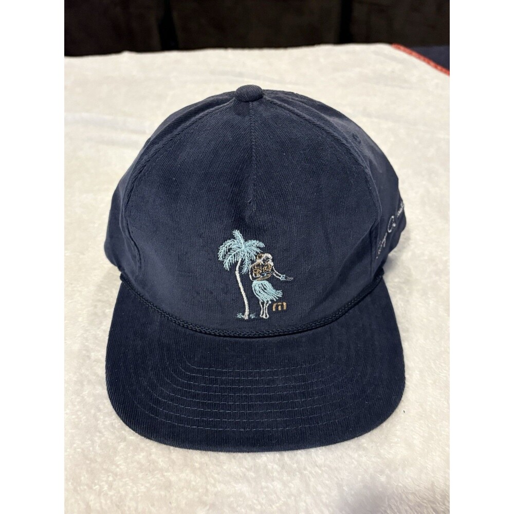 TravisMathew Layover Leisure Rope Golf Hat Navy Hula Palm Snapback OSFA
